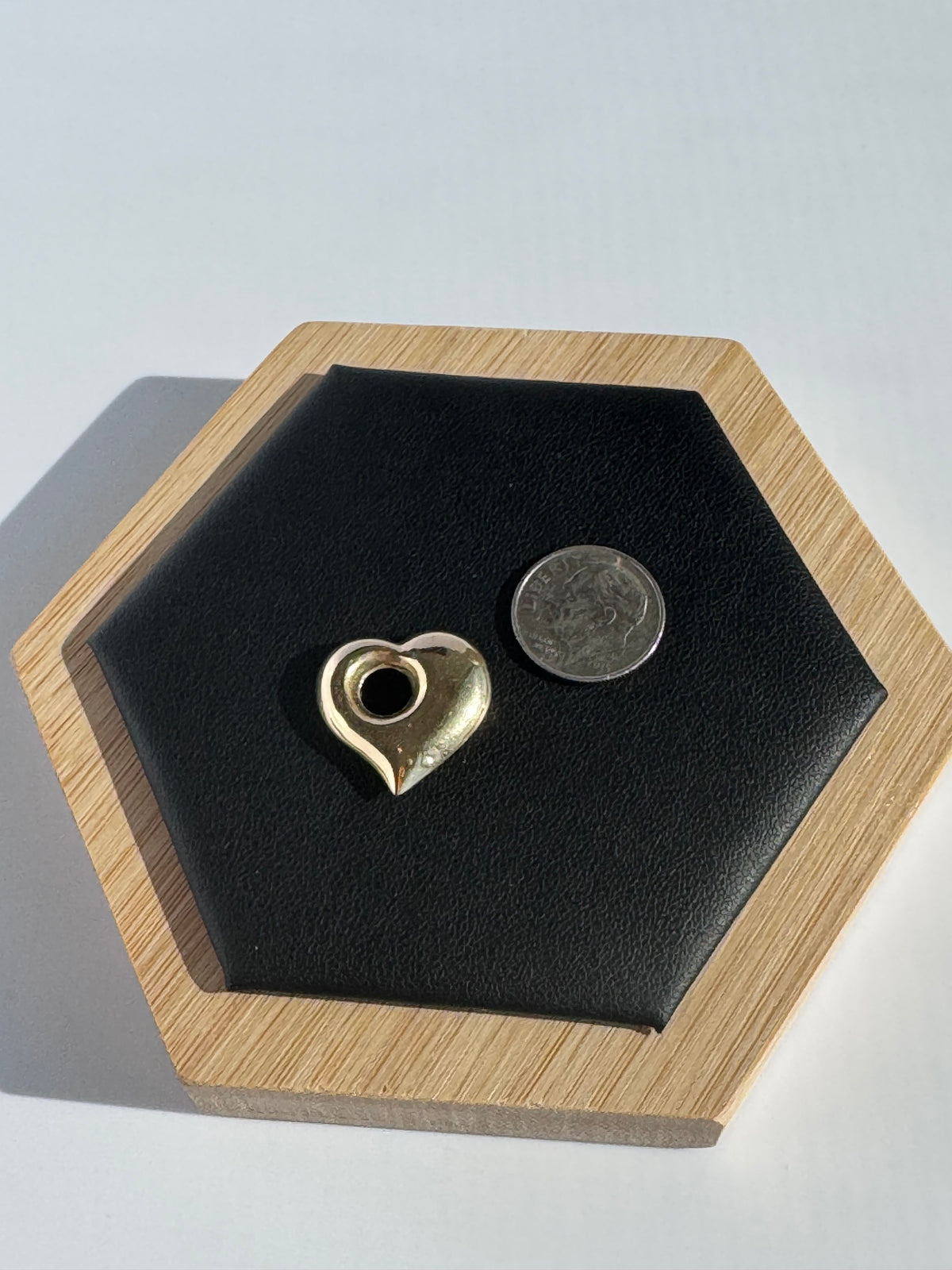 Vintage Puffy Heart 14K Pendant