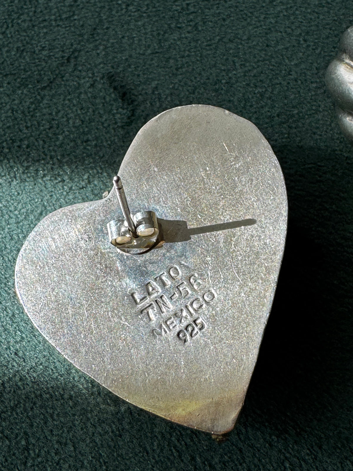 Vintage Taxco Laton Sterling Silver Puffy Heart Earrings Y2K with Brass Rope Twist Accent
