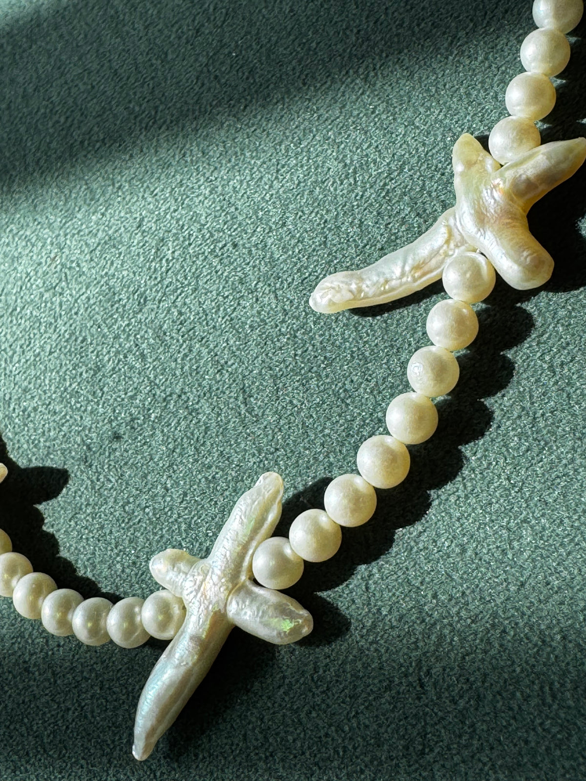 Freshwater Pearl Necklace XO Baroque Pearl Accents Sterling Silver Toggle Clasp