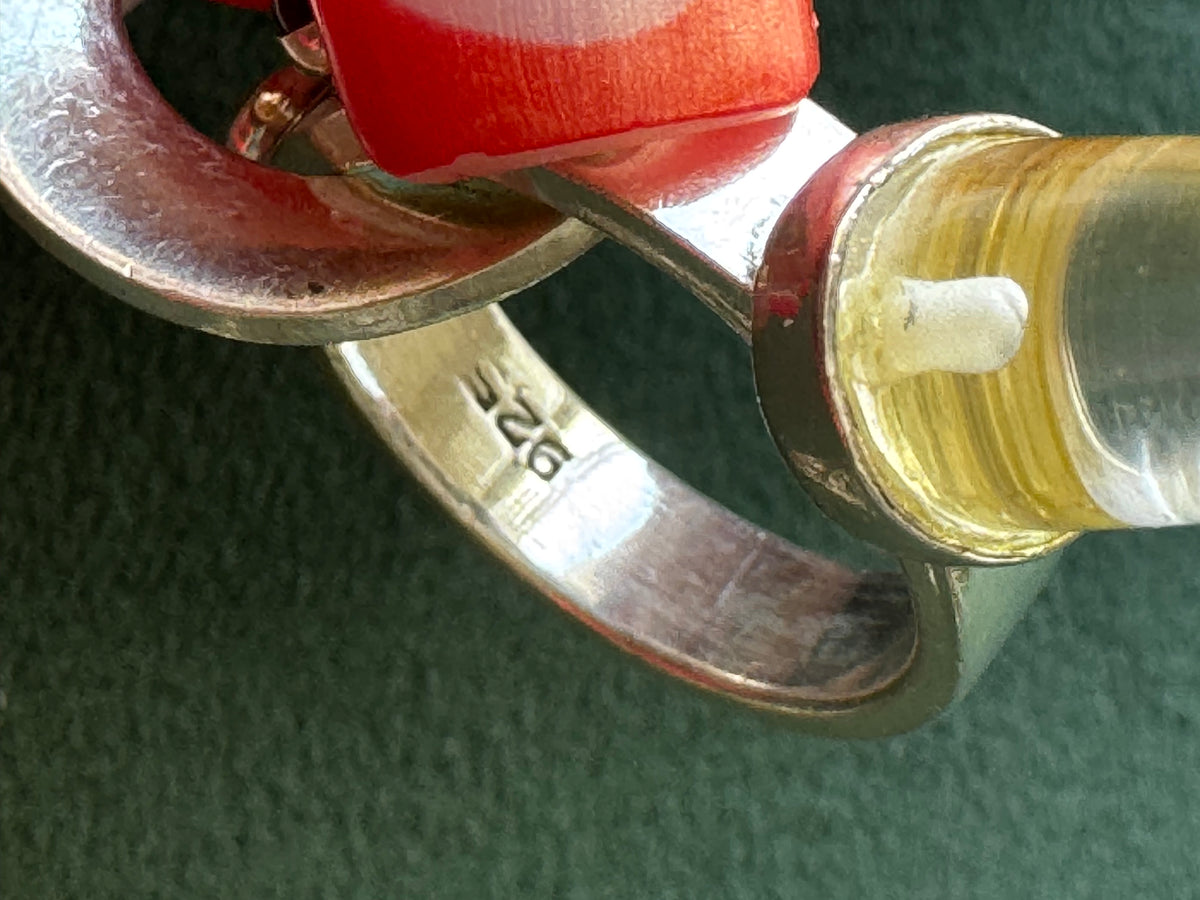 Sterling Silver Crystal Spike Earrings Multi Gemstone Scroll Top 1990s Y2K Modernist Statement Dangles