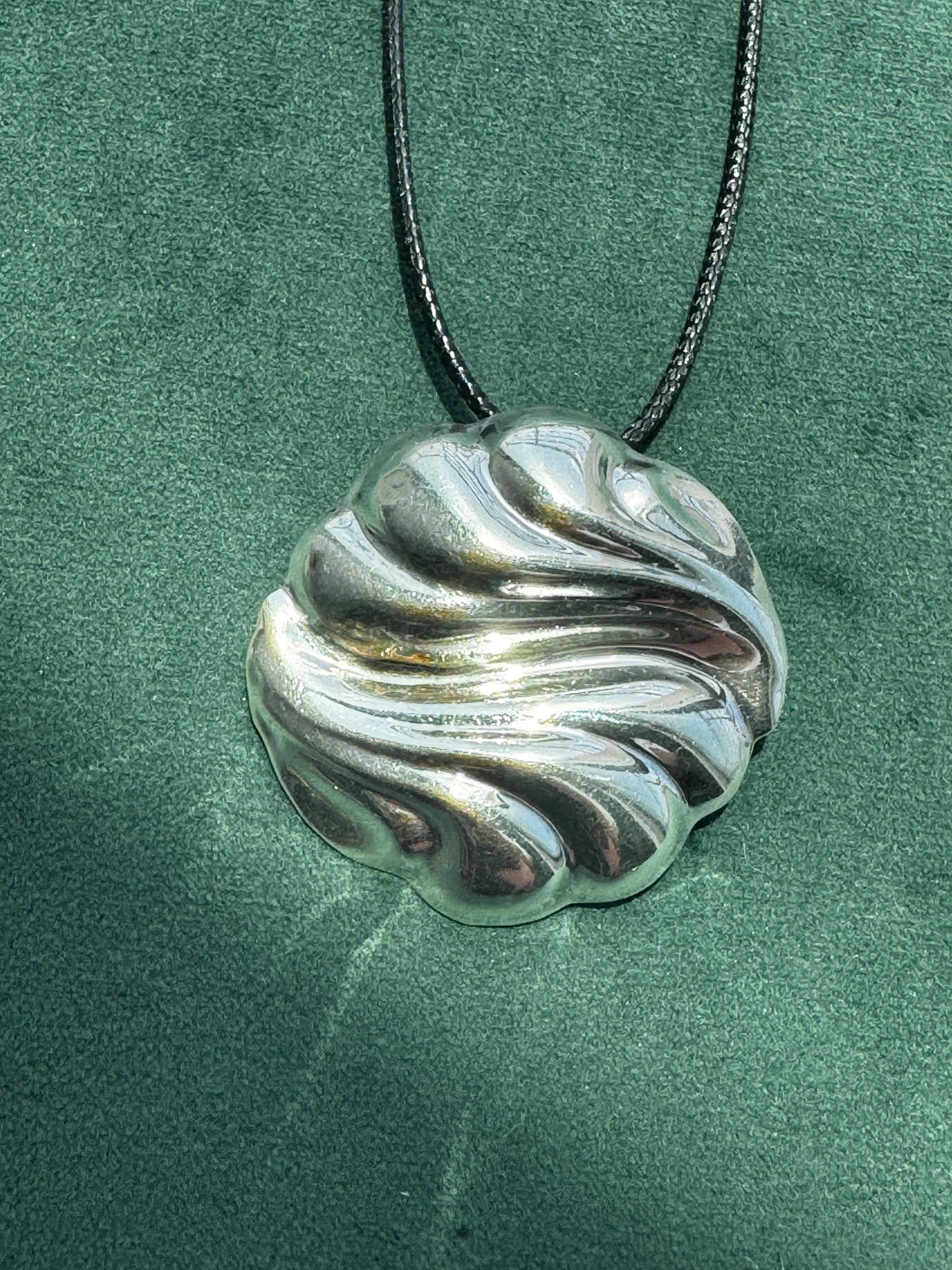 Vintage Los Ballesteros Taxco Sterling Silver Swirl Wave Brooch Pendant Modernist Mexico 925