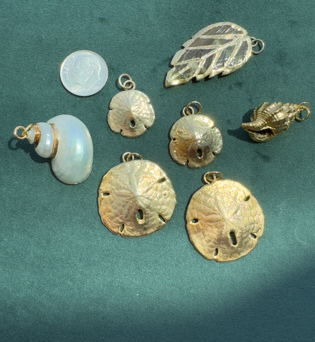Vintage 24K Gold Dipped Real Sand Dollar Pendant Mermaid Life Beach Jewelry Size 3
