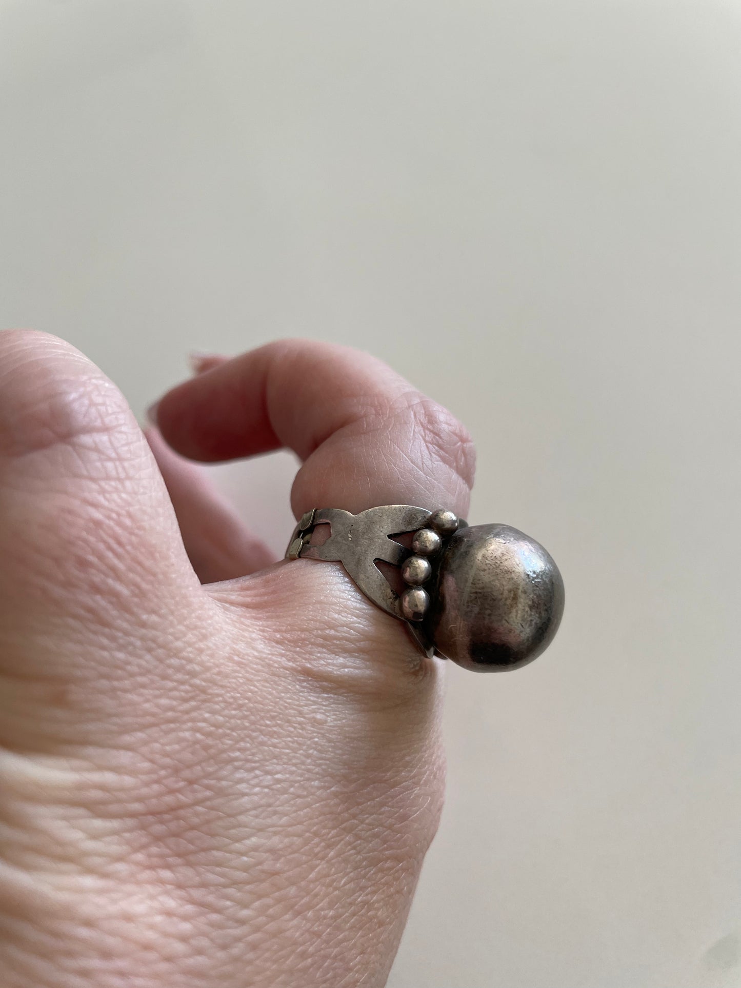 Fred Harvey Era Sterling Silver Ball Ring