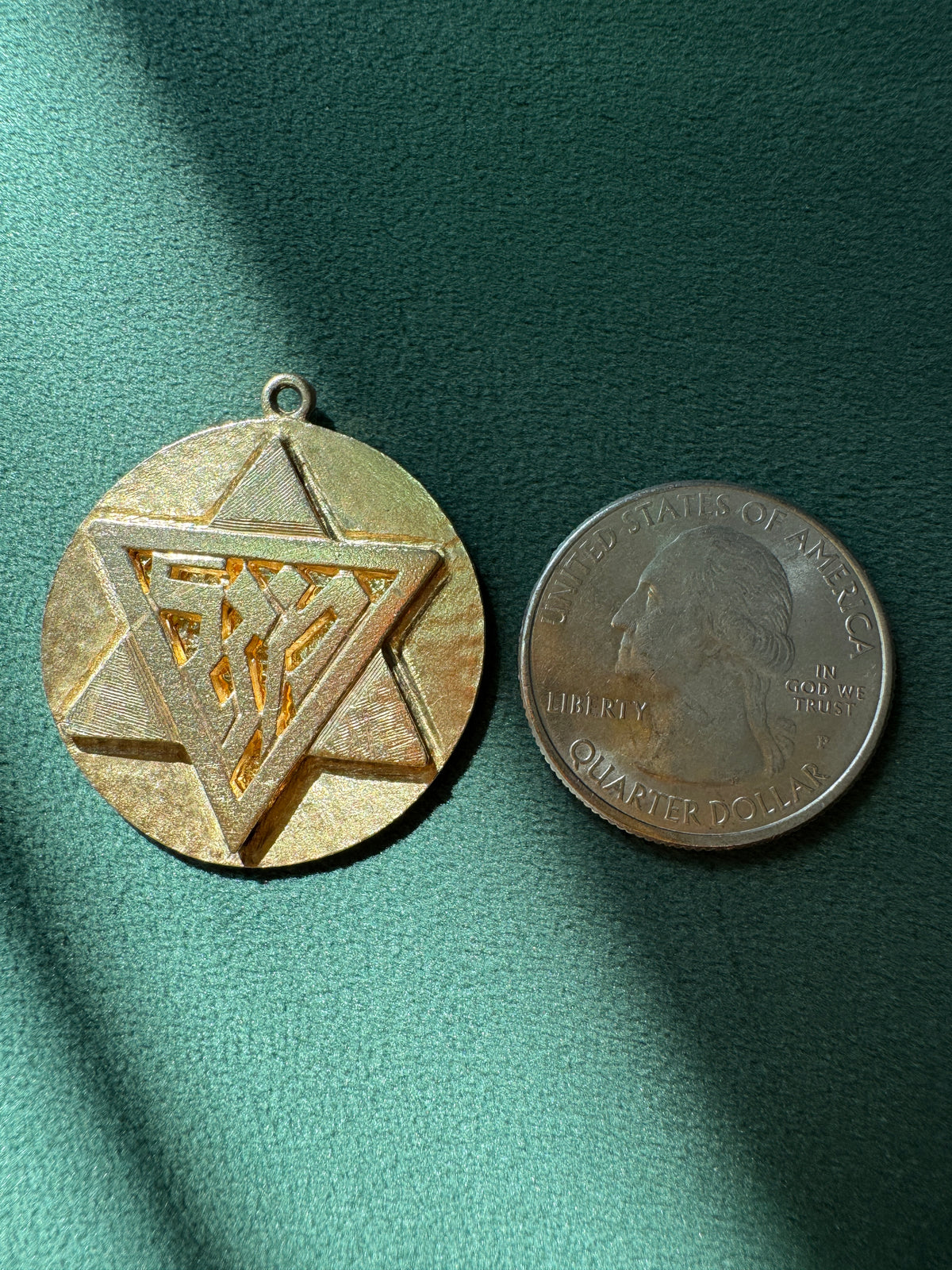 Vintage 1950s 10K Gold Reversible Star of David Saint Christopher Medal