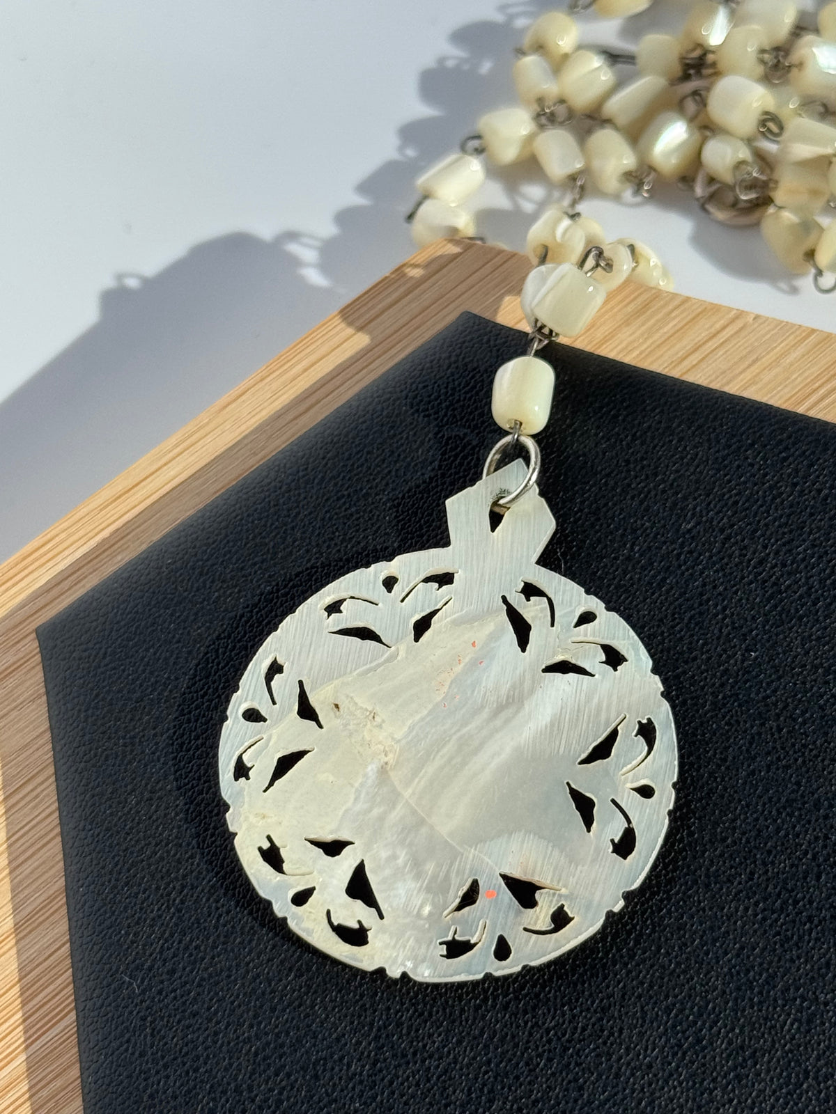 Mid-Century Hand Carved Mother of Pearl Star of David