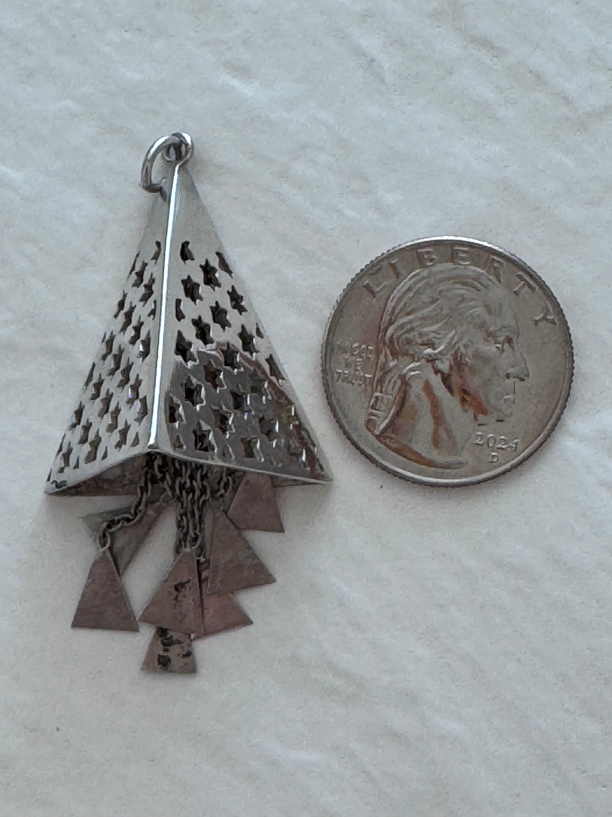 Sterling Silver Star of David Pendant with Dangling Charms