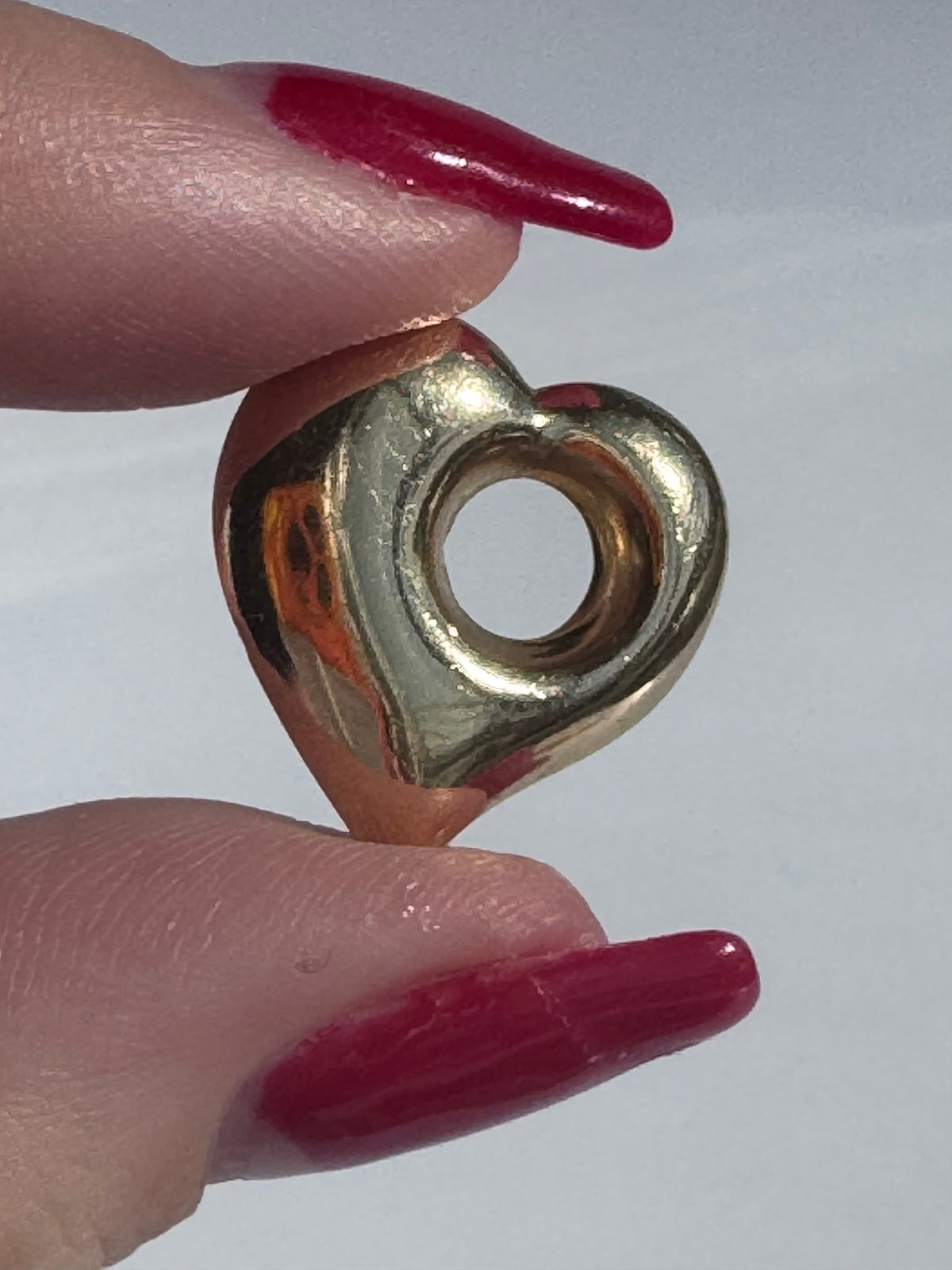 Vintage Puffy Heart 14K Pendant