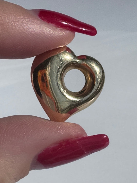 Vintage Puffy Heart 14K Pendant
