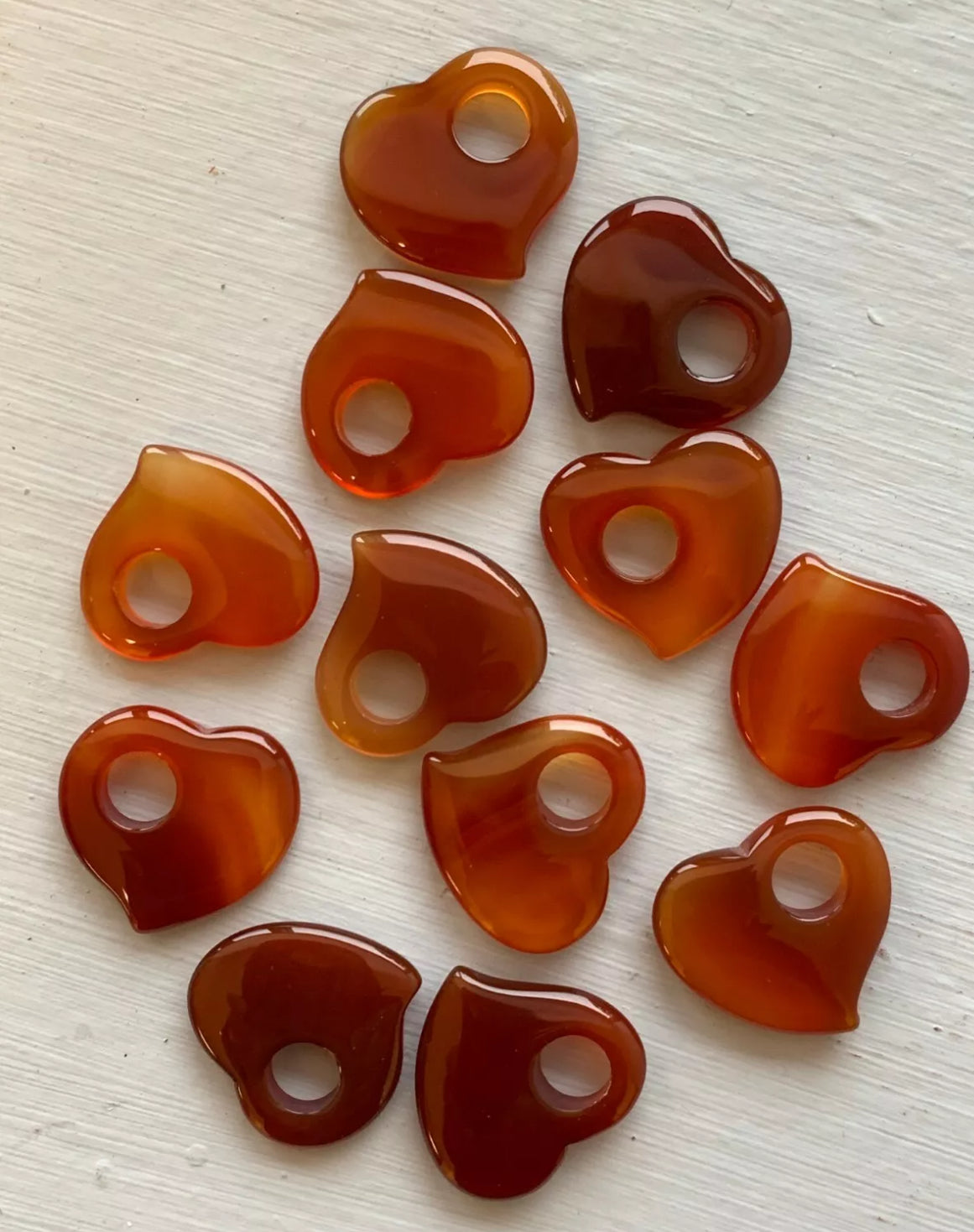 Vintage Carnelian Heart Pendant Charm New Old Stock
