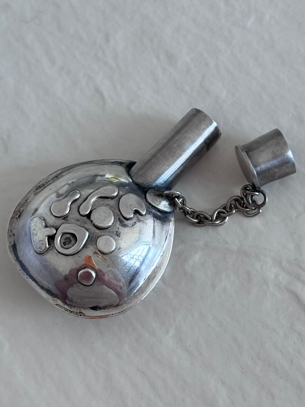 Vintage Sterling Silver Old Pawn Style Tobacco Canteen Bottle Pendant Southwestern Jewelry