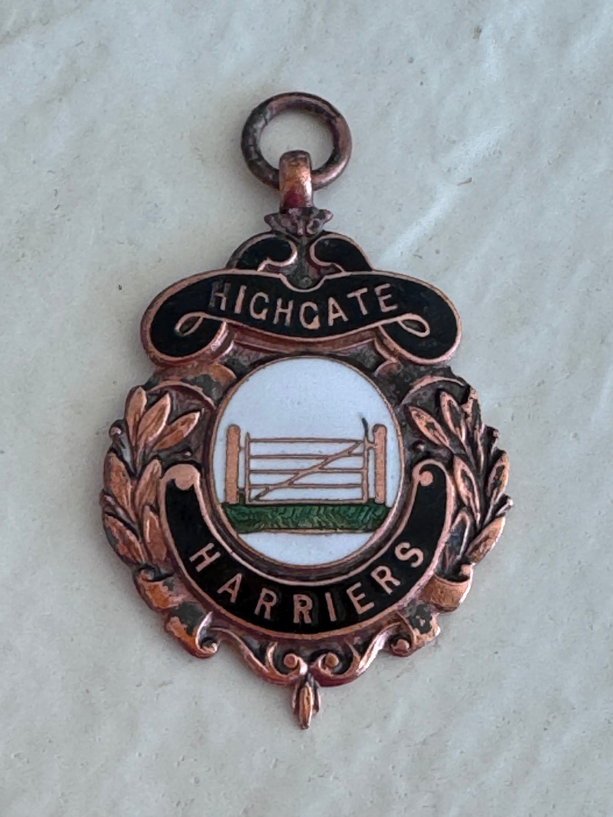 Vintage 1953 Bronze Enamel Highgate Harriers Running Medal