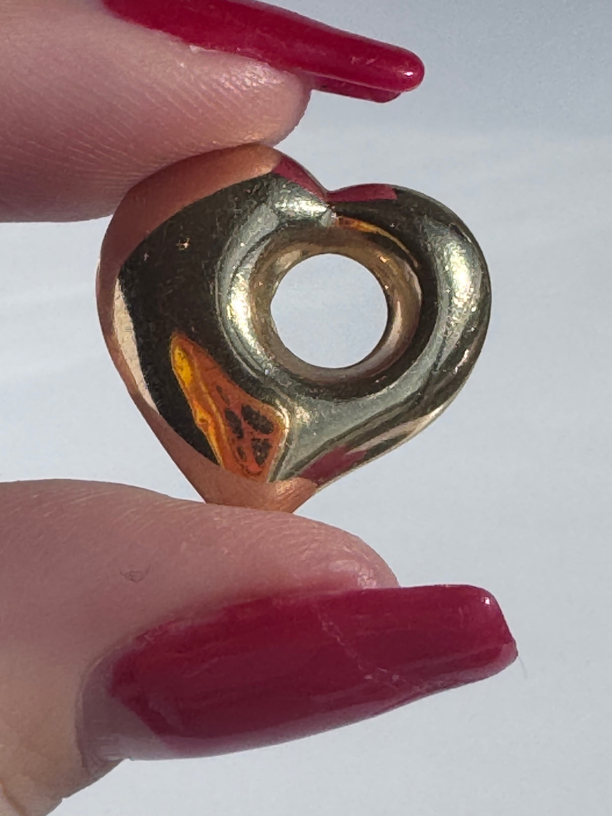 Vintage Puffy Heart 14K Pendant