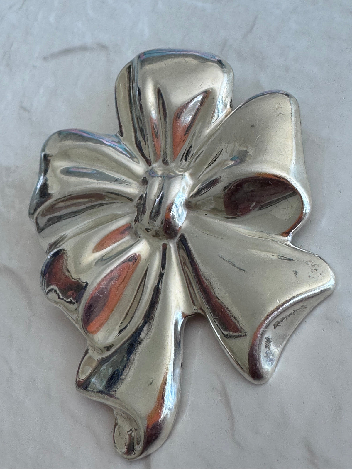 Vintage Los Ballesteros Large Flower Bow Brooch Mexican Silver Statement Pin Pendant Combo