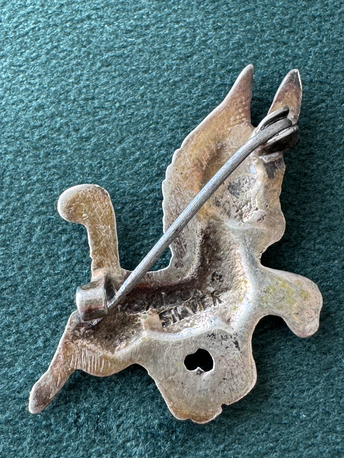 Vintage 1940s Donkey Burro Pin Mexican Sterling Silver Set