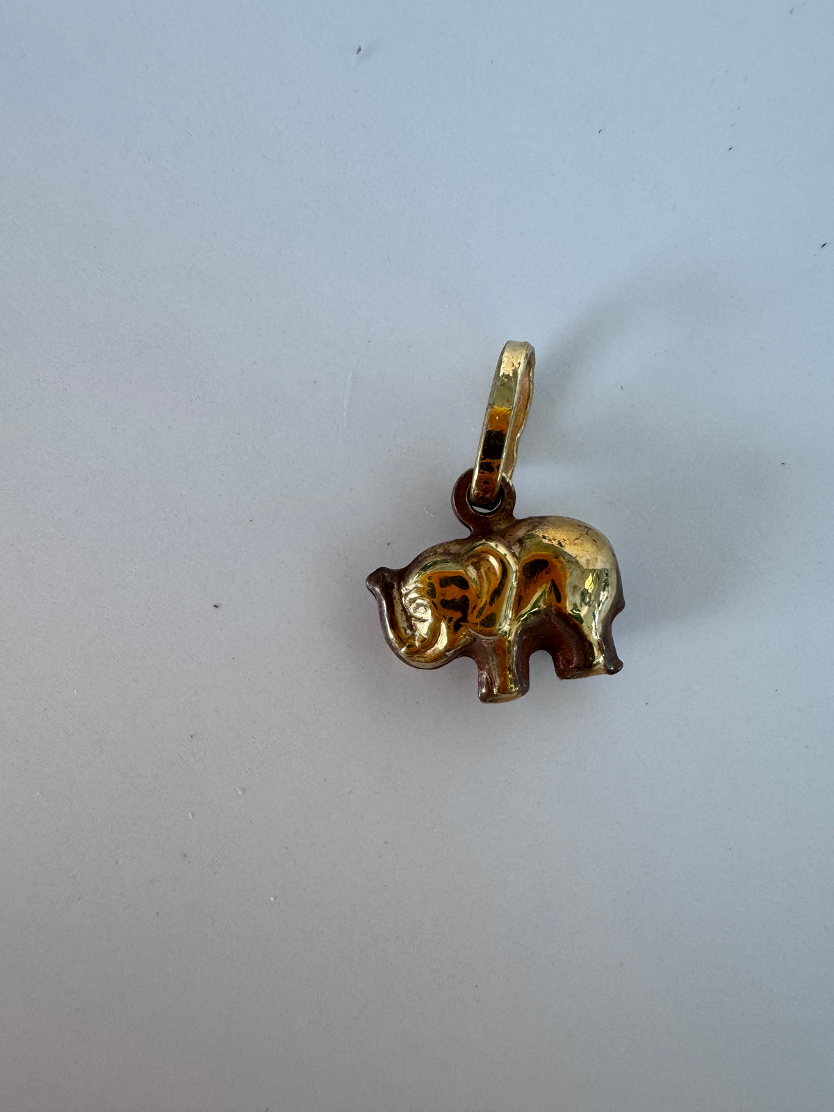 Vintage 14K Gold Elephant Charm Pendant