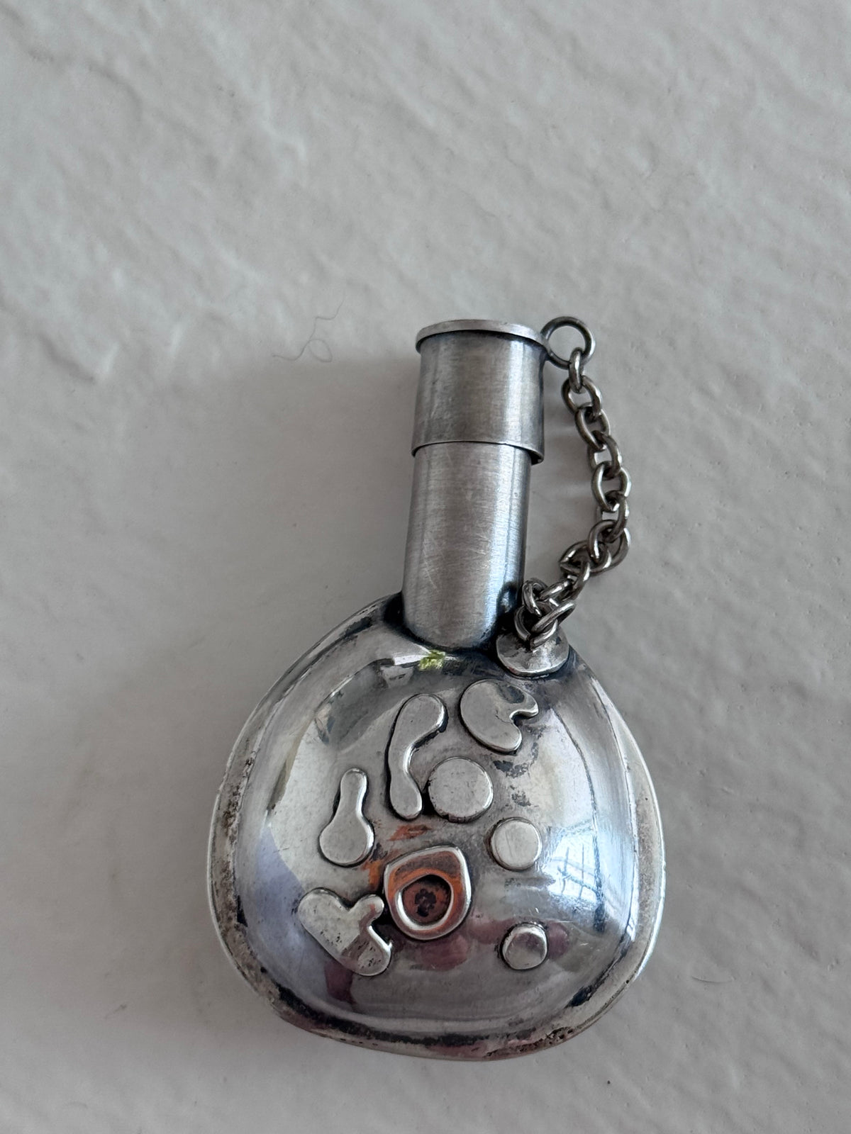 Vintage Sterling Silver Old Pawn Style Tobacco Canteen Bottle Pendant Southwestern Jewelry