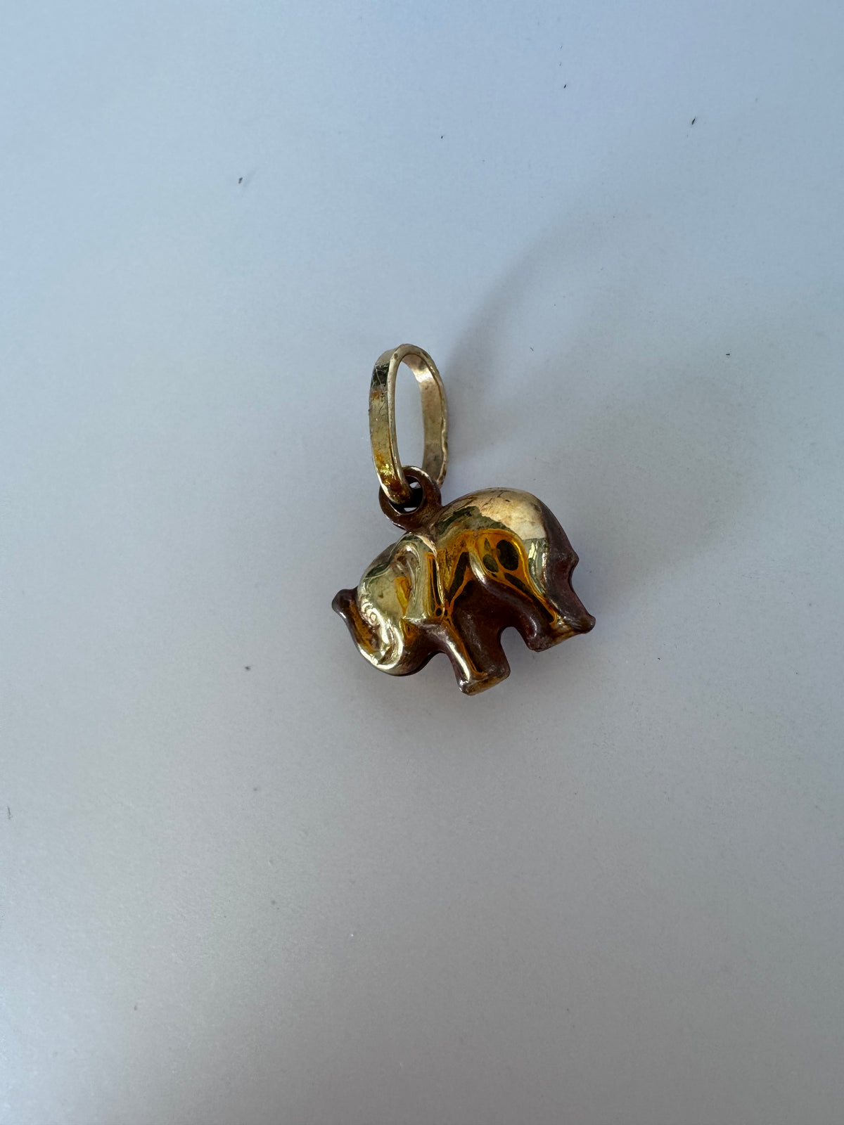 Vintage 14K Gold Elephant Charm Pendant