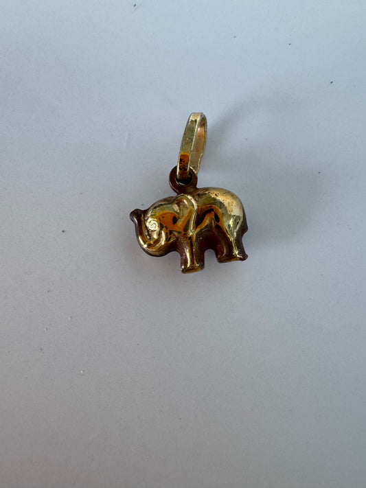 Vintage 14K Gold Elephant Charm Pendant