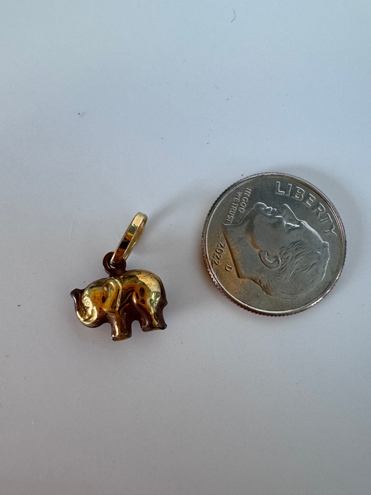 Vintage 14K Gold Elephant Charm Pendant