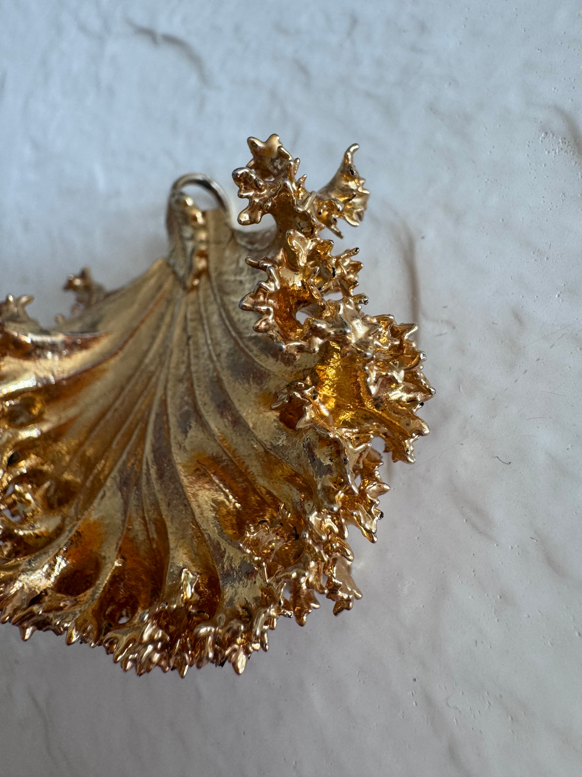 24K Gold Dipped Natural Kale Leaf Pendant