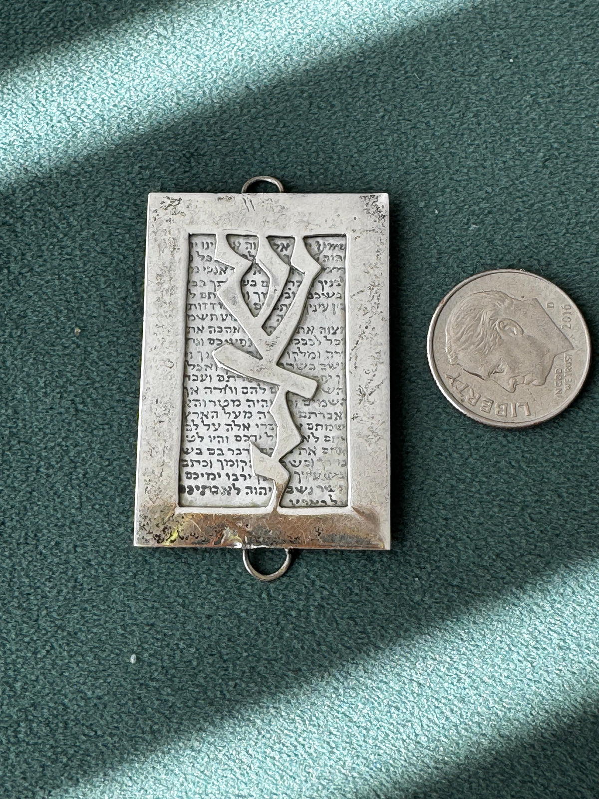 Vintage Sterling Silver Shema Yisrael Mezuzah Convertible Bangle Bracelet Judaical