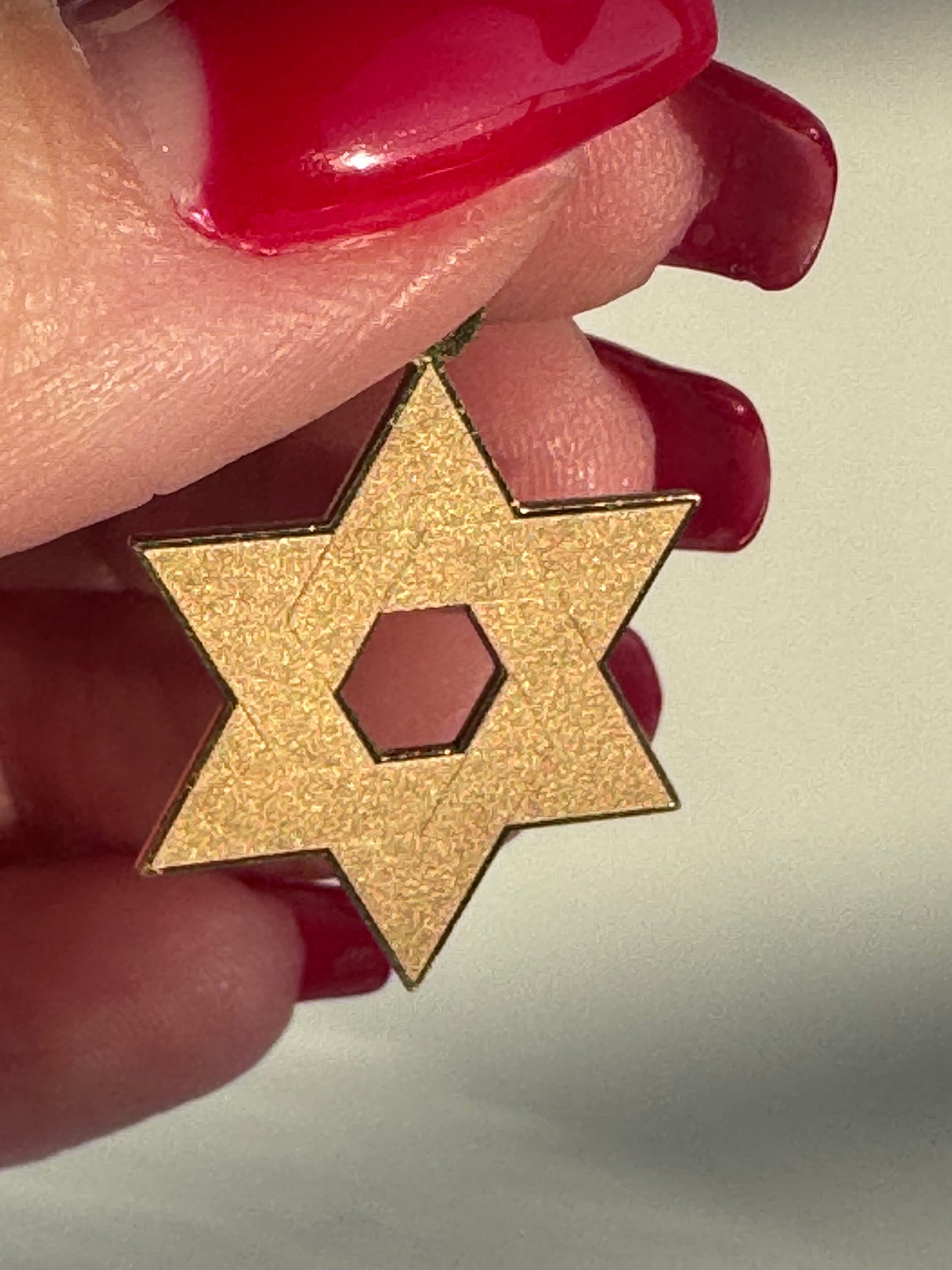 Vintage Laser Engraved 14K Star of David Pendant