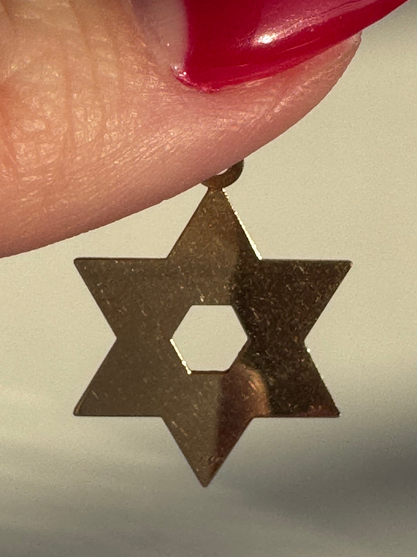 Vintage Laser Engraved 14K Star of David Pendant