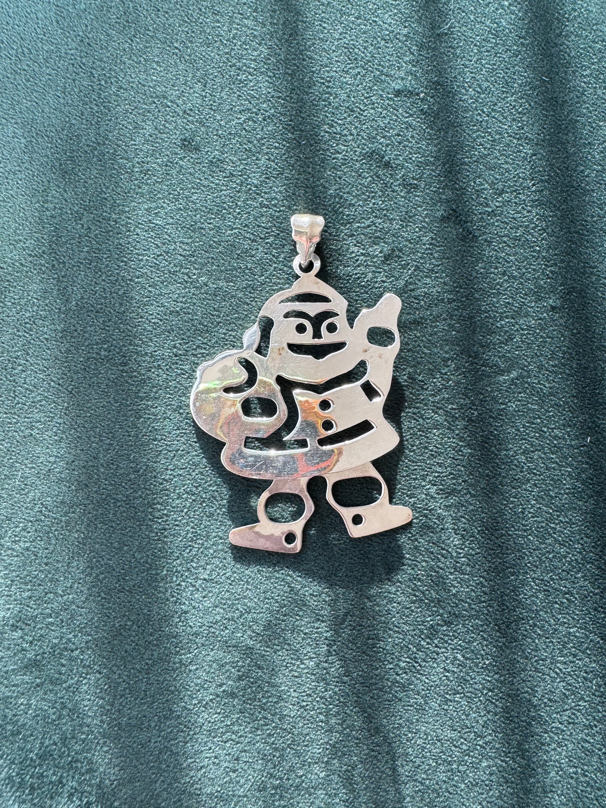 Santa's Got the Moves: Vintage Mexican Sterling Silver Dancing Santa Pendant SFOR Signed