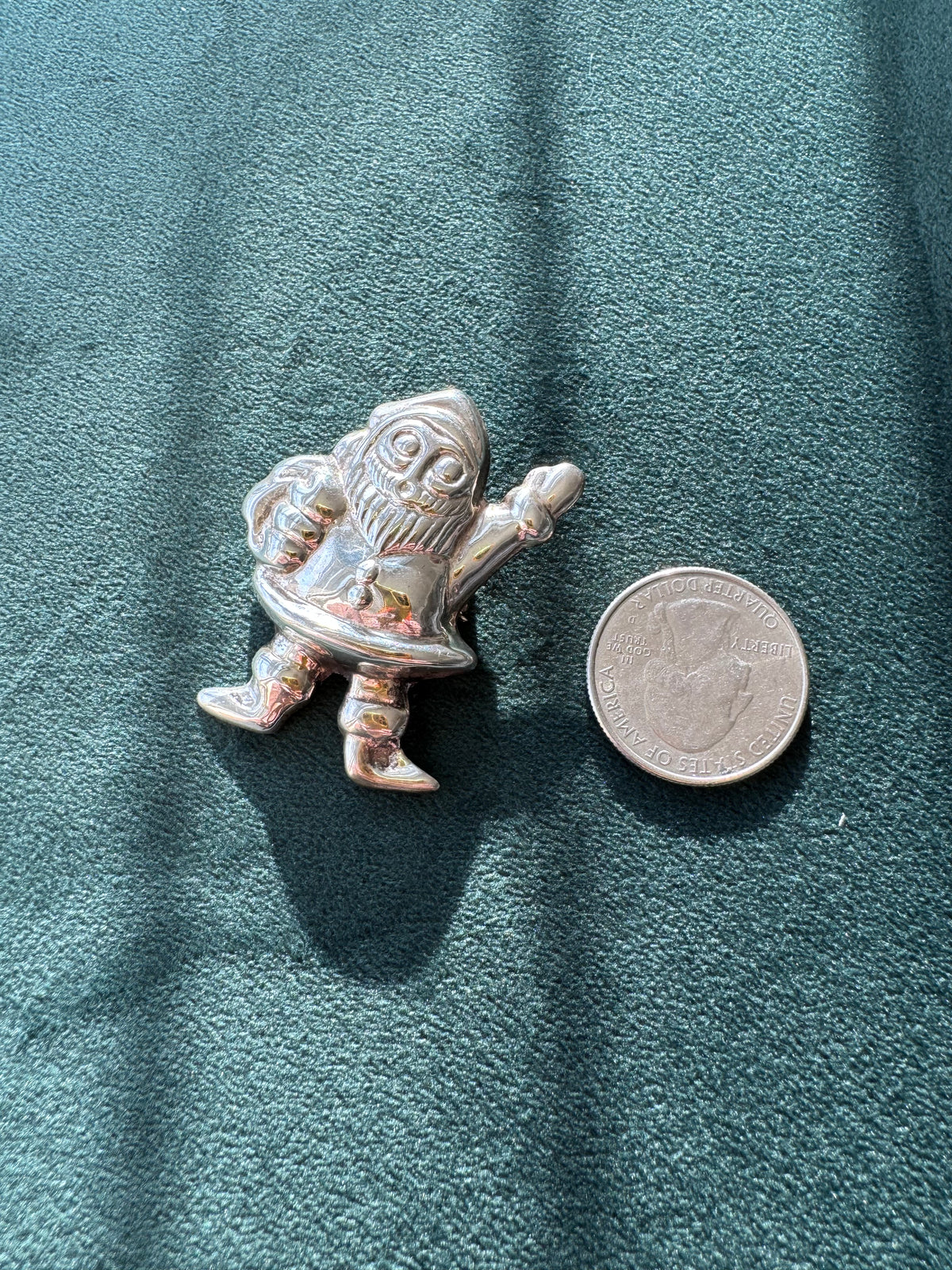 Jolly Old Psycho: Vintage Sterling Silver Santa Brooch Pendant with Deranged Eyes