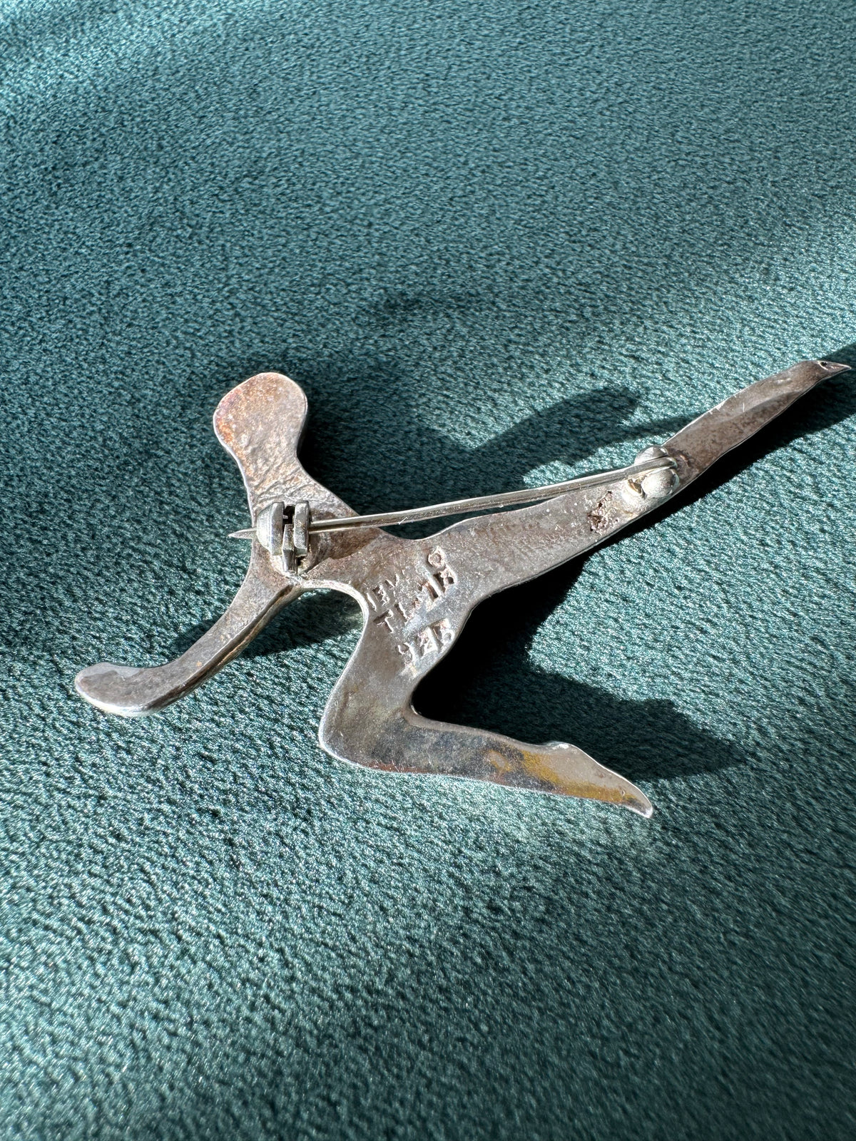 Vintage Taxco Mexico Sterling Silver Modernist Dancer Brooch