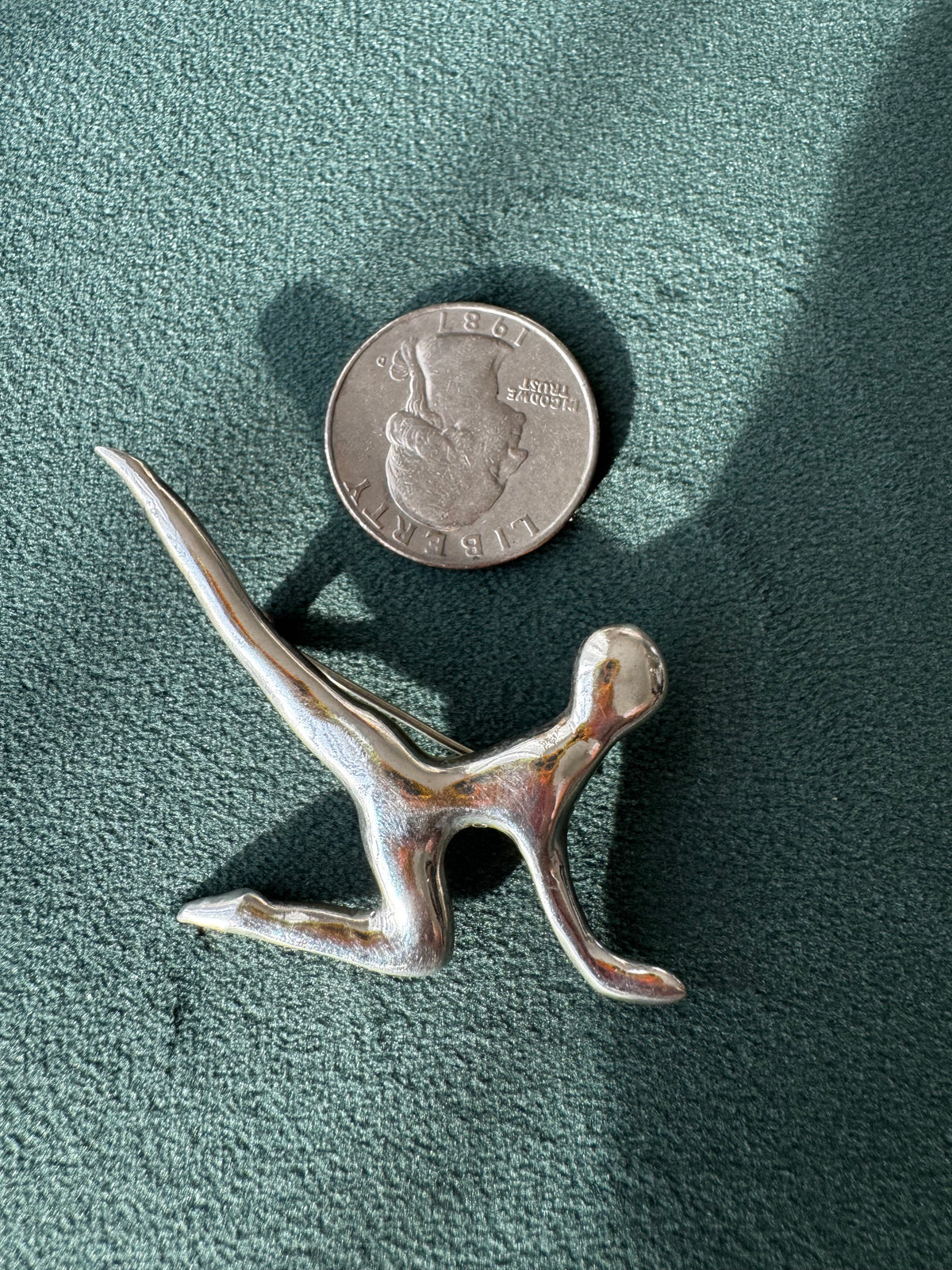 Vintage Taxco Mexico Sterling Silver Modernist Dancer Brooch