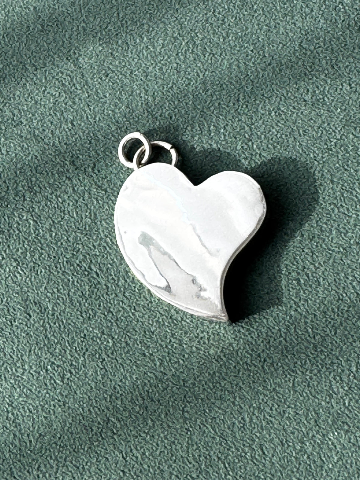 Vintage Sterling Silver Thick Puffy Heart Pendant