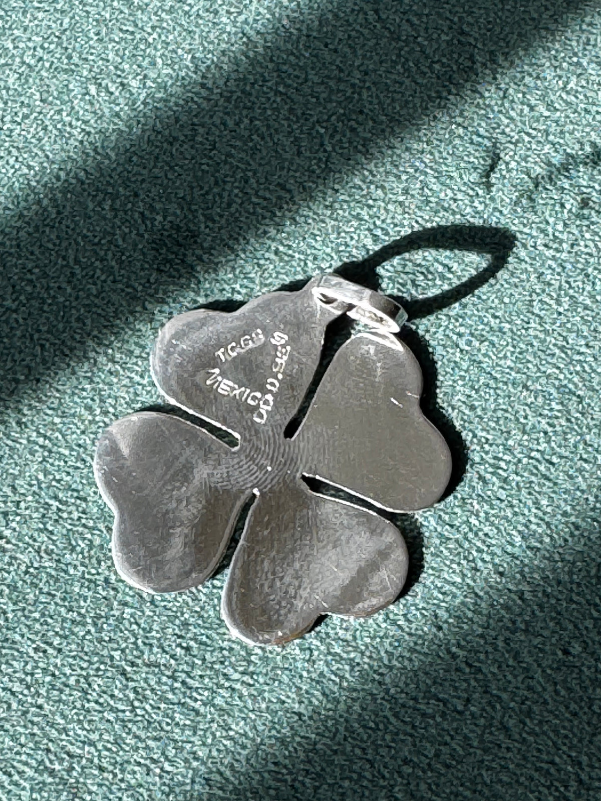 Vintage Taxco Mexico Sterling Silver Four Leaf Clover Pendant