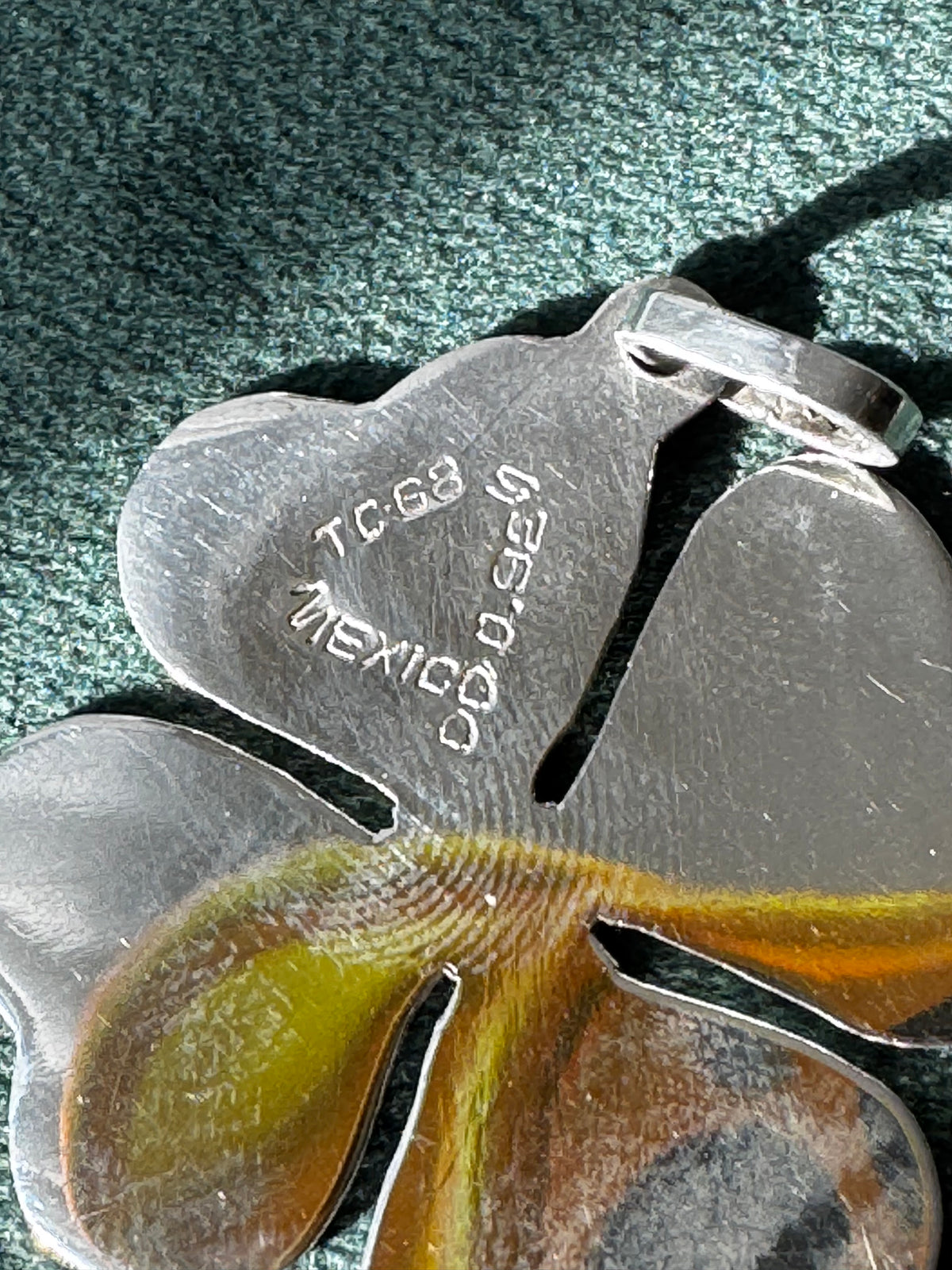 Vintage Taxco Mexico Sterling Silver Four Leaf Clover Pendant
