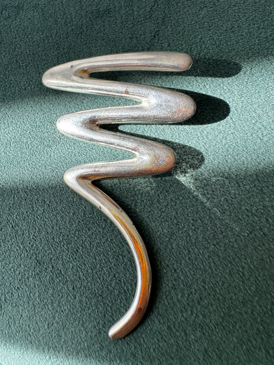 Vintage Post Modern Sterling Silver Zigzag Pin