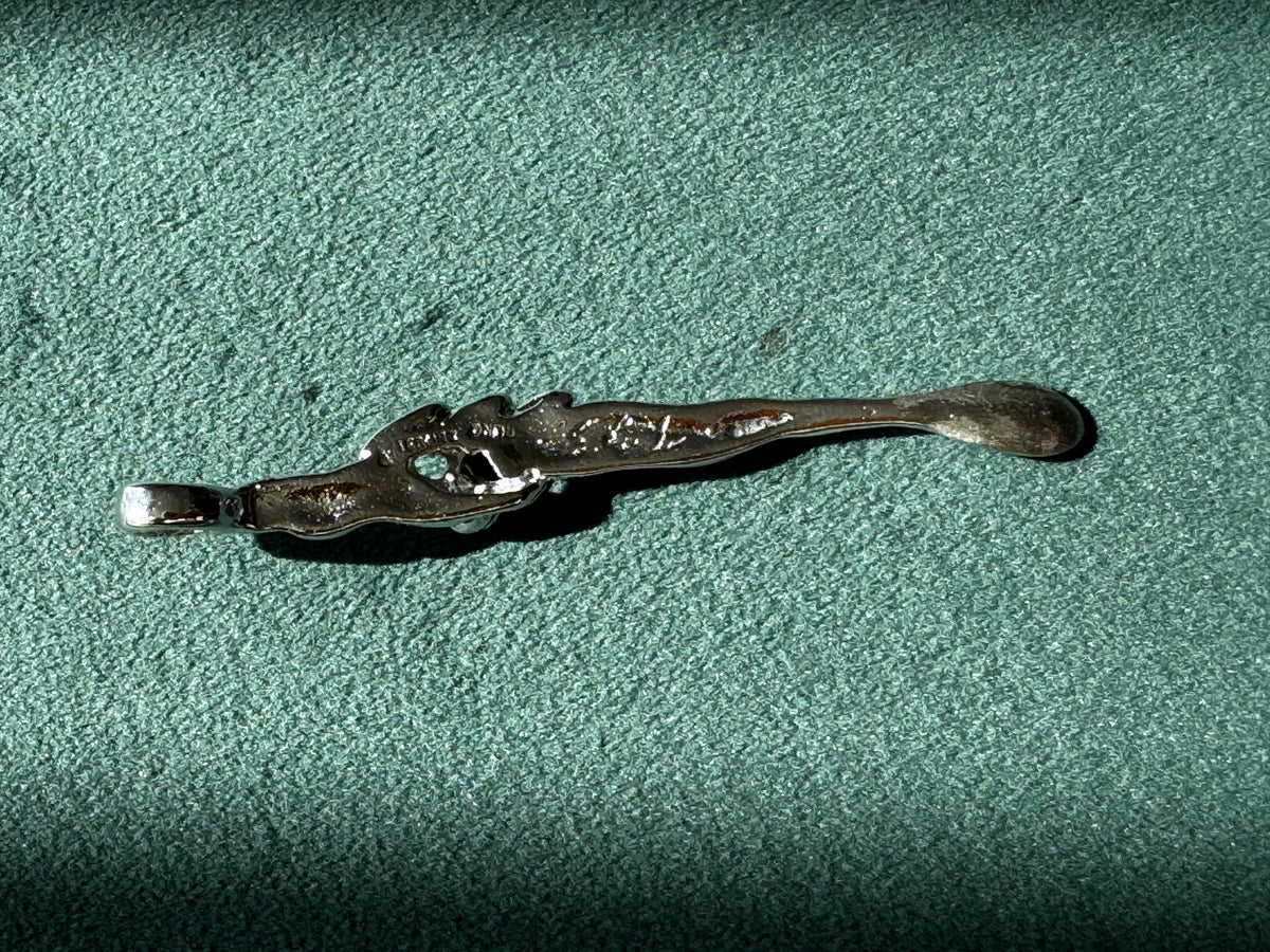Sterling Silver Entwined Lovers Figural Spoon Pendant Necklace - Wink Wink