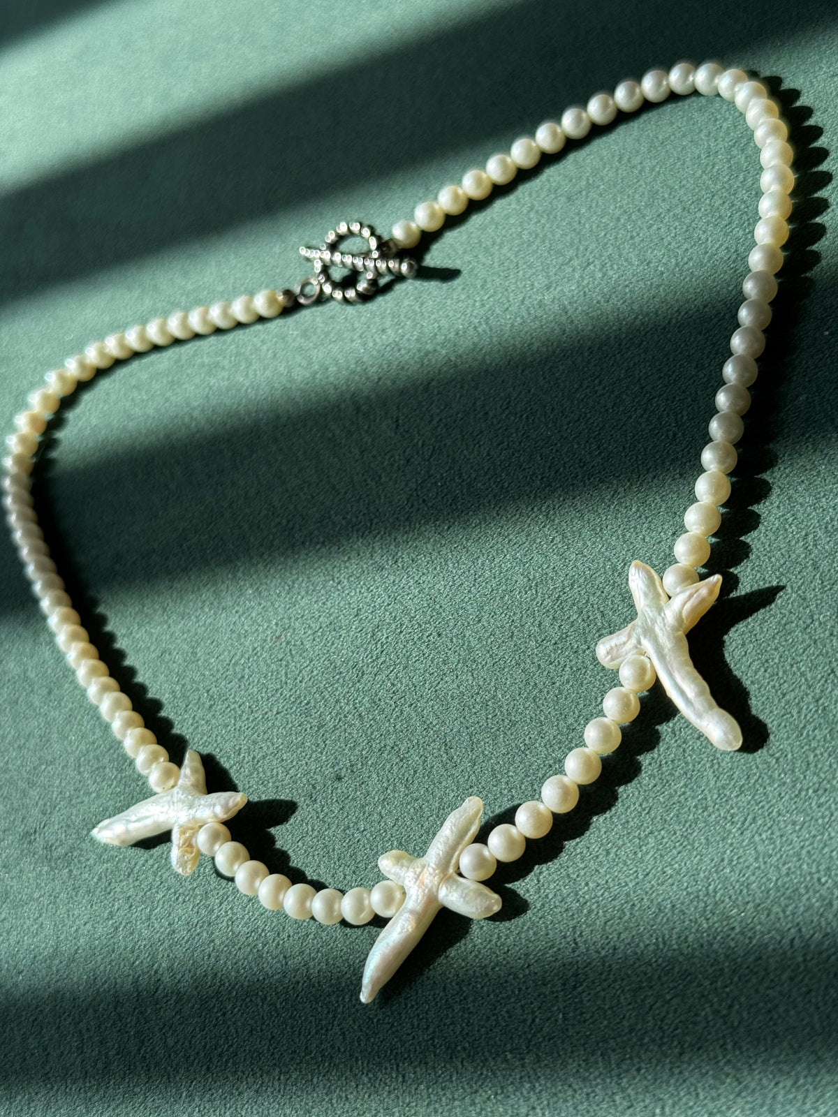 Freshwater Pearl Necklace XO Baroque Pearl Accents Sterling Silver Toggle Clasp