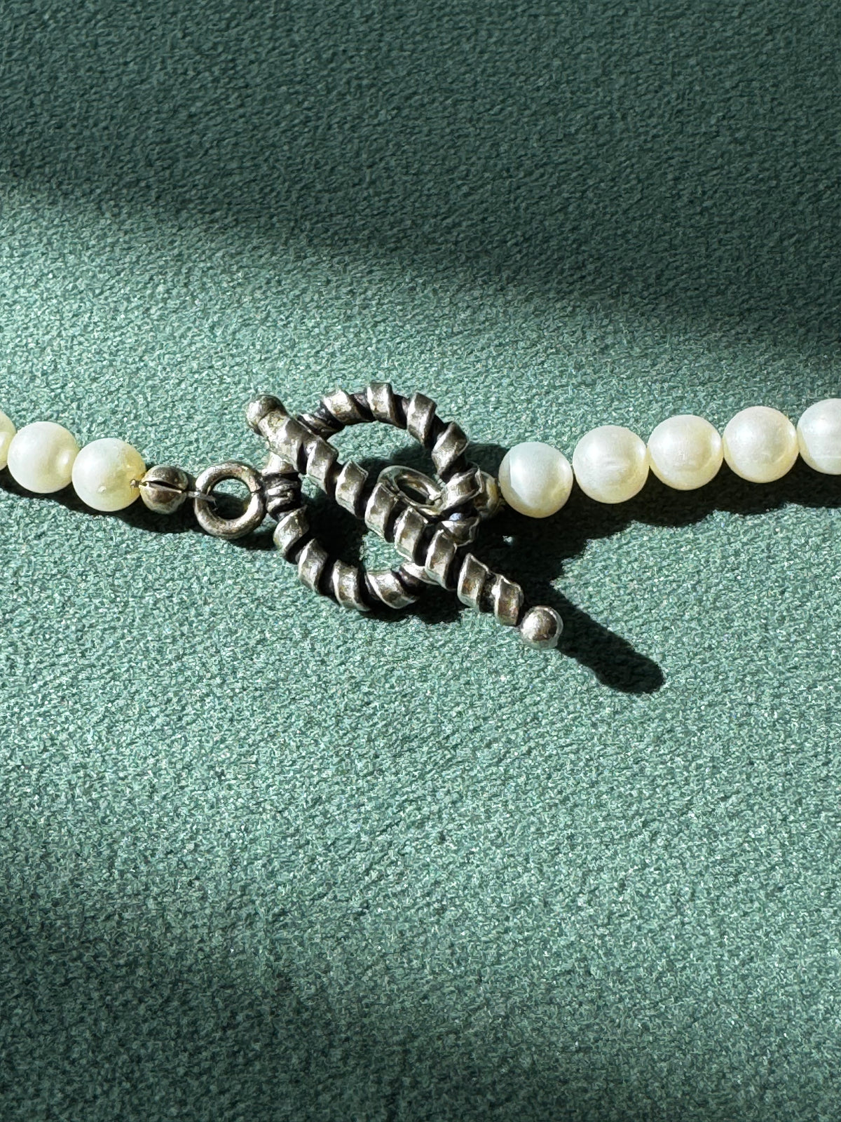 Freshwater Pearl Necklace XO Baroque Pearl Accents Sterling Silver Toggle Clasp