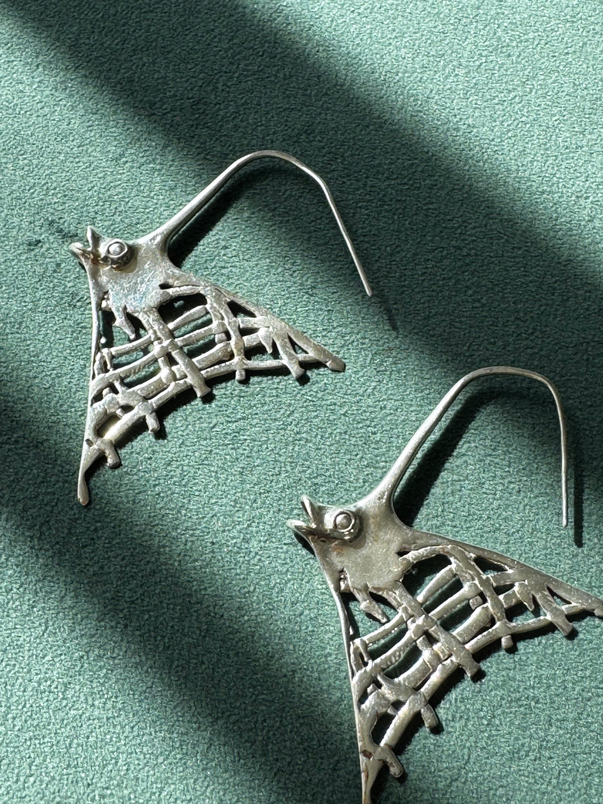 Sterling Silver Angelfish Dangle Earrings Big Bold Ocean Statement Two Inches of Mermaid Life