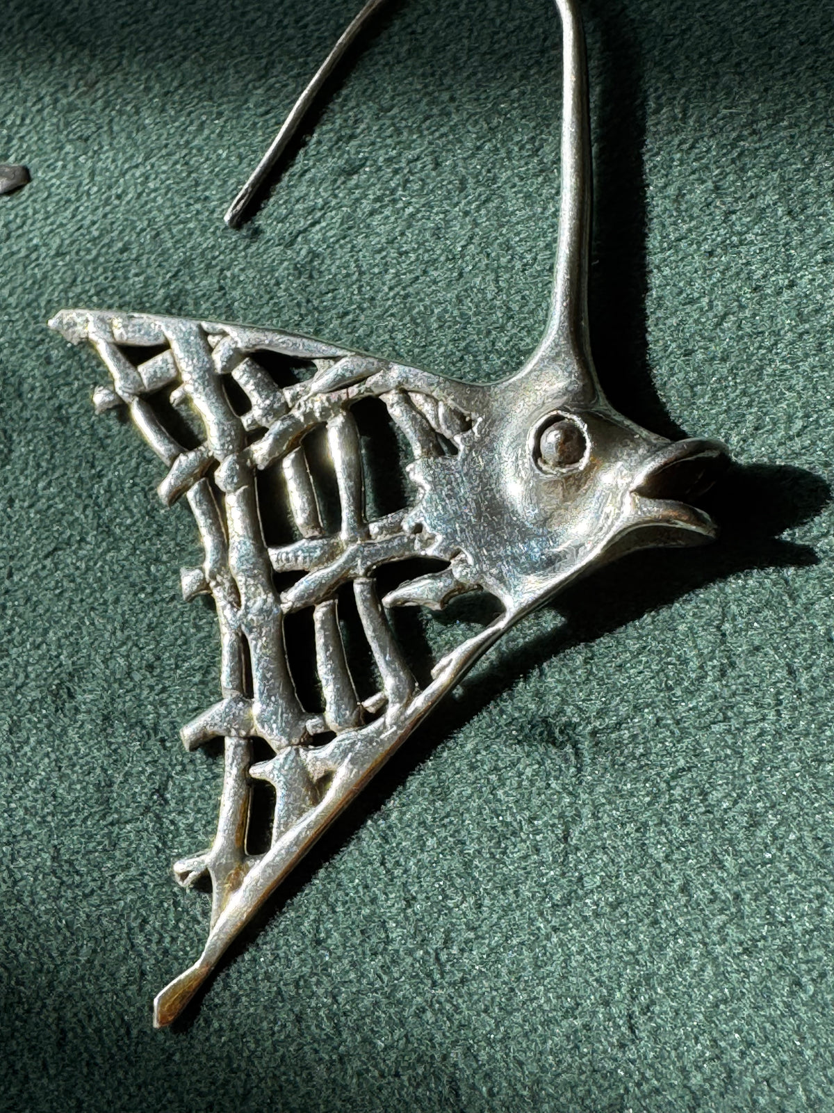 Sterling Silver Angelfish Dangle Earrings Big Bold Ocean Statement Two Inches of Mermaid Life