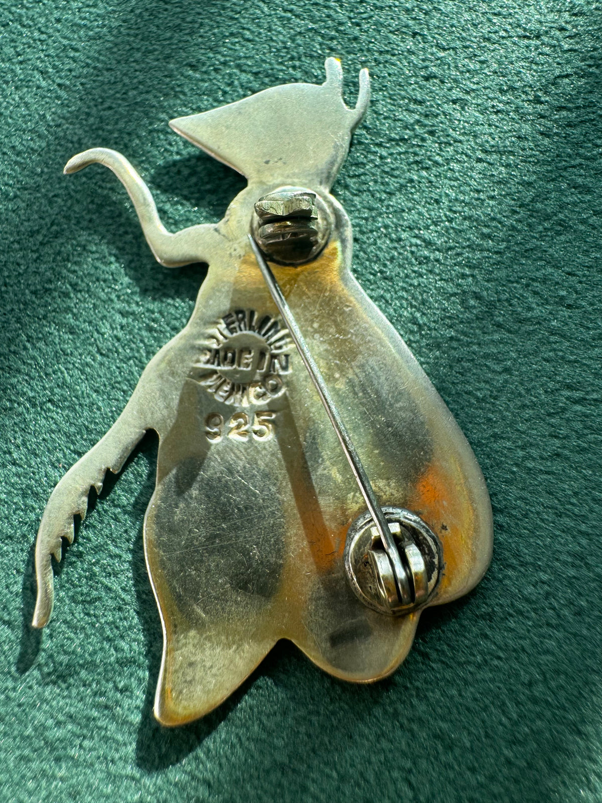 Jeronimo Fuentes Taxco Sterling Silver Fly Brooch The One With Translucent Guilloche Wings