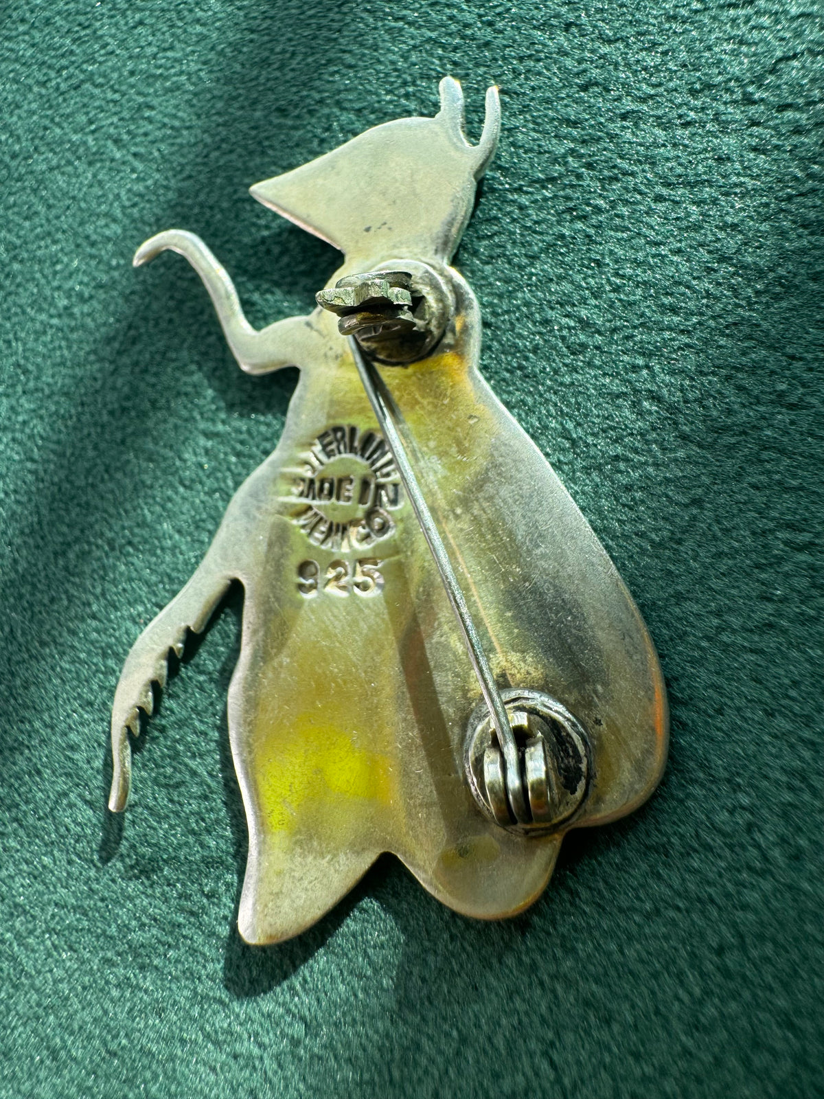 Jeronimo Fuentes Taxco Sterling Silver Fly Brooch The One With Translucent Guilloche Wings