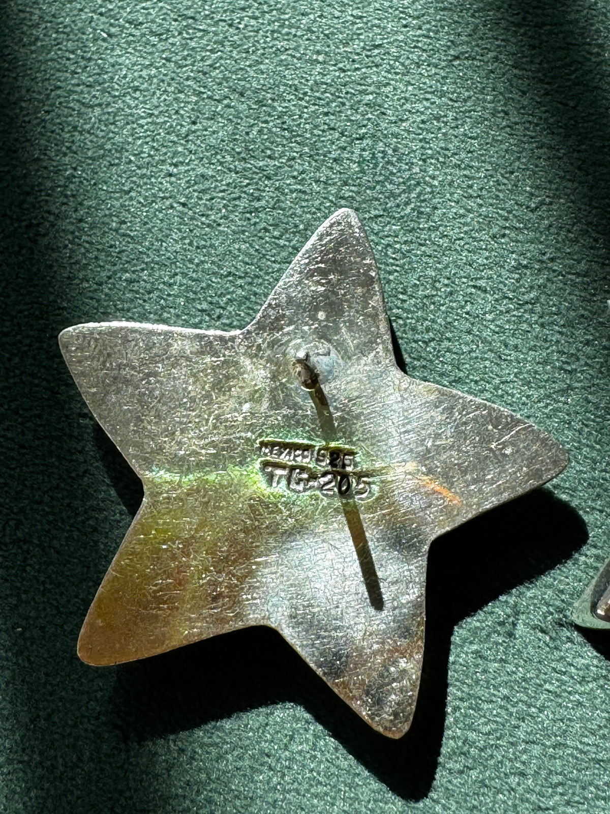 Vintage Mexico Sterling Silver Puffy Star Earrings Y2K Stars and Moons Cutout