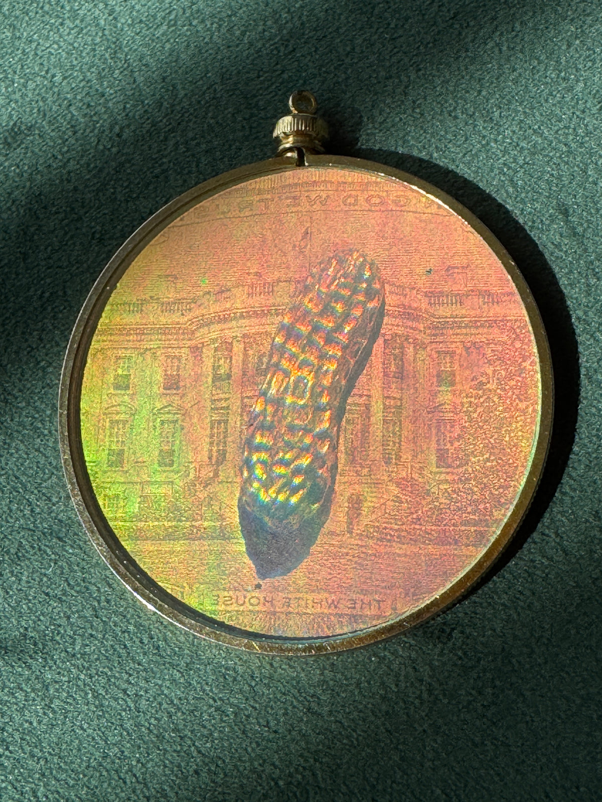 Vintage 1980s Jimmy Carter White House Peanut Hologram Pendant