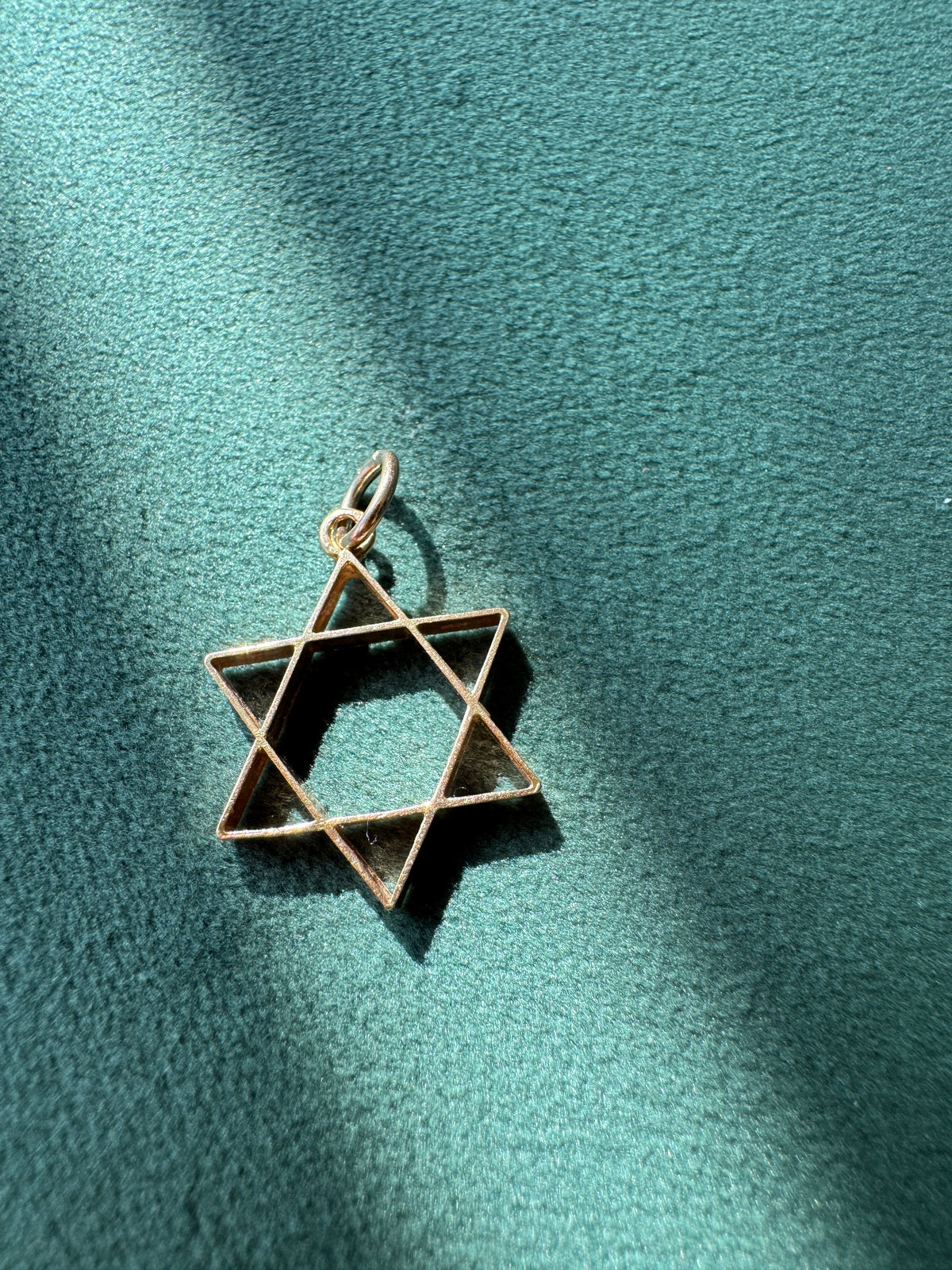 14K Yellow Gold Star of David Magen David Pendant