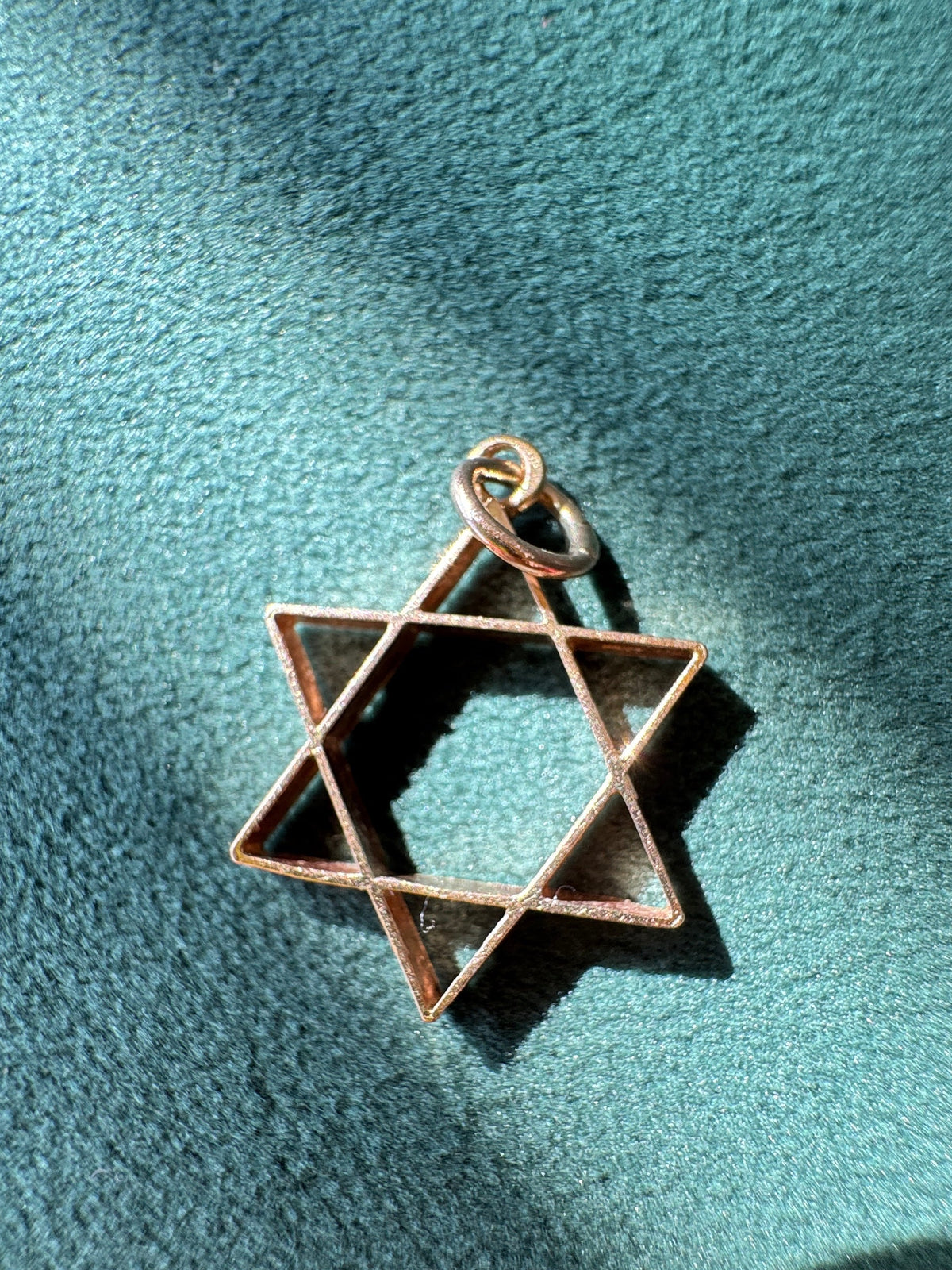 14K Yellow Gold Star of David Magen David Pendant