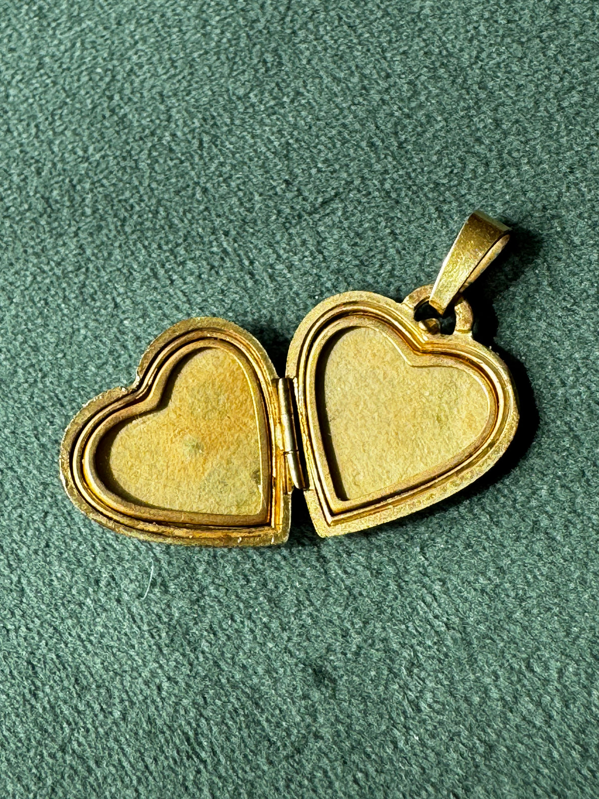 Vintage 1960s Connemara Marble Heart Locket 14ct Rolled Gold Four Leaf Clover Kordes Lichtenfels Germany