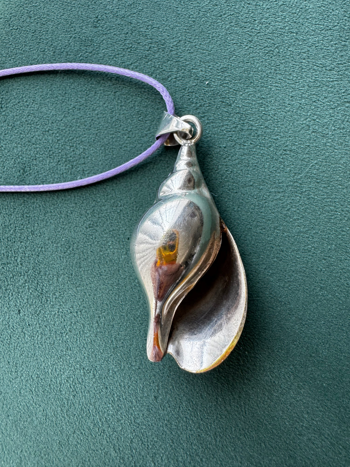 Vintage Taxco Mexico Sterling Silver Large 3D Conch Shell Pendant TN-49 Mermaid Life