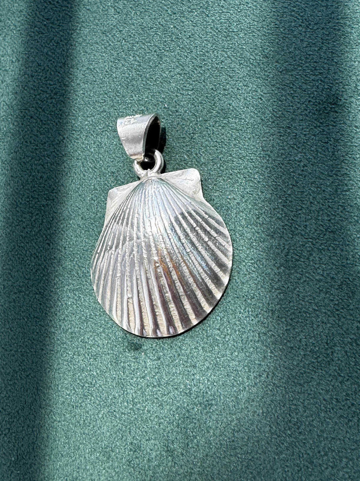 Vintage Mexico Sterling Silver Scallop Shell Pendant TN-49 Mermaid Life Ocean Statement