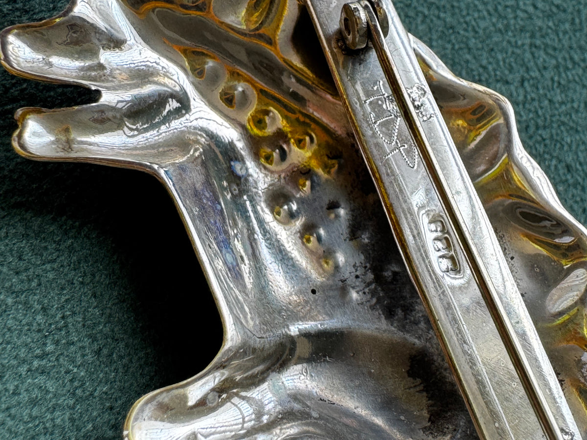 Vintage Sterling Silver Stegosaurus Dinosaur Brooch Pin 1980s